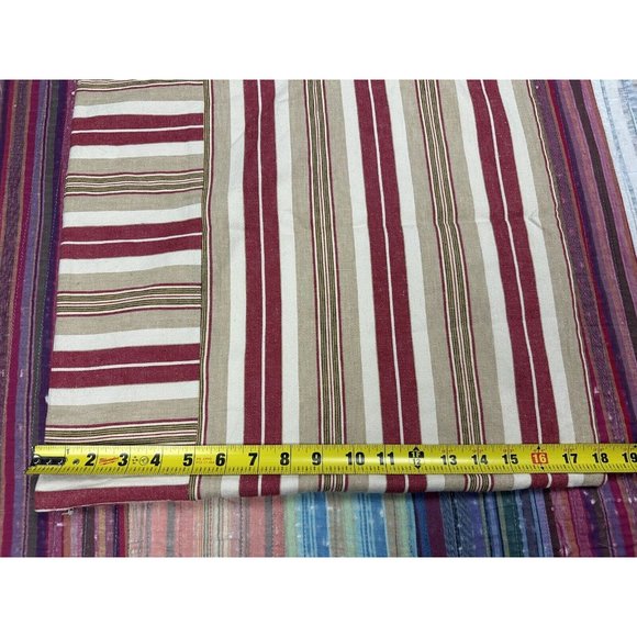 Pottery Barn Red Tan Striped Throw Pillow Cover 18" x 18" Linen Blend Zipper - Picture 6 of 6